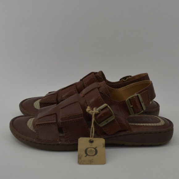 Born Mens Size 13 Miguel Dark Brown Leather Fishermans Sandals main image 4